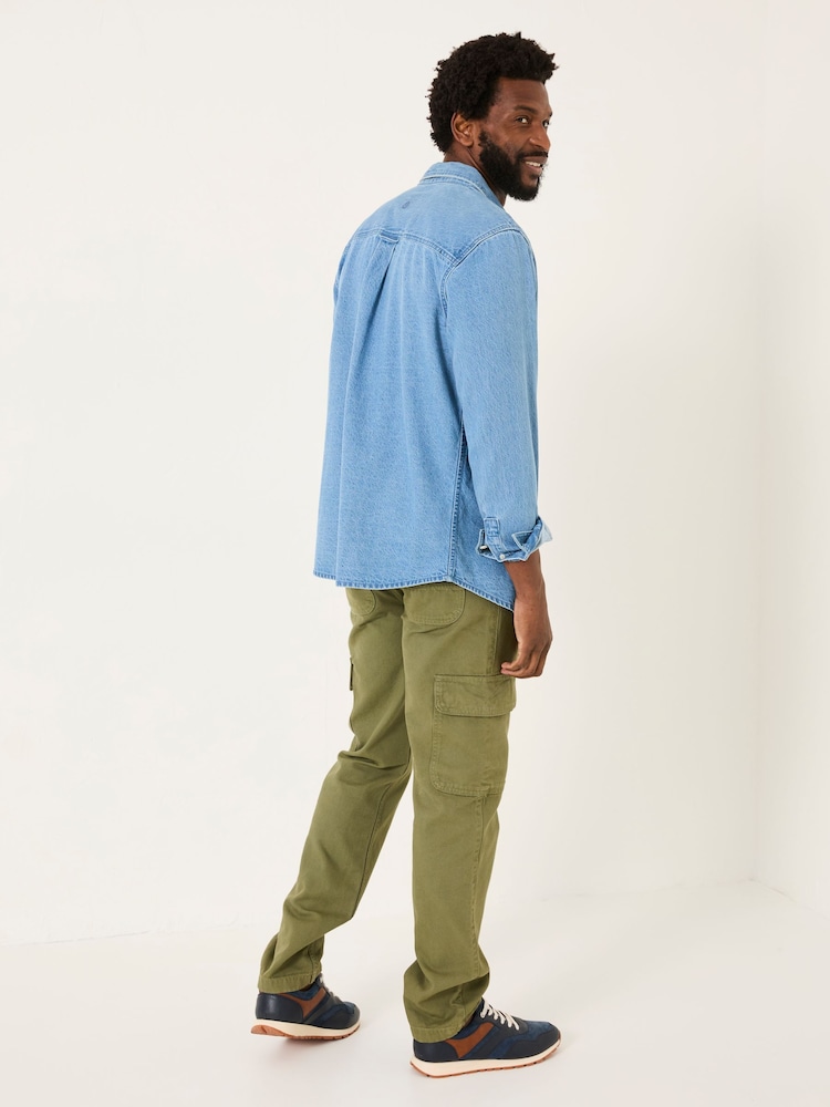 Fat Face Wardly Olive Green Canvas Cargo Trousers