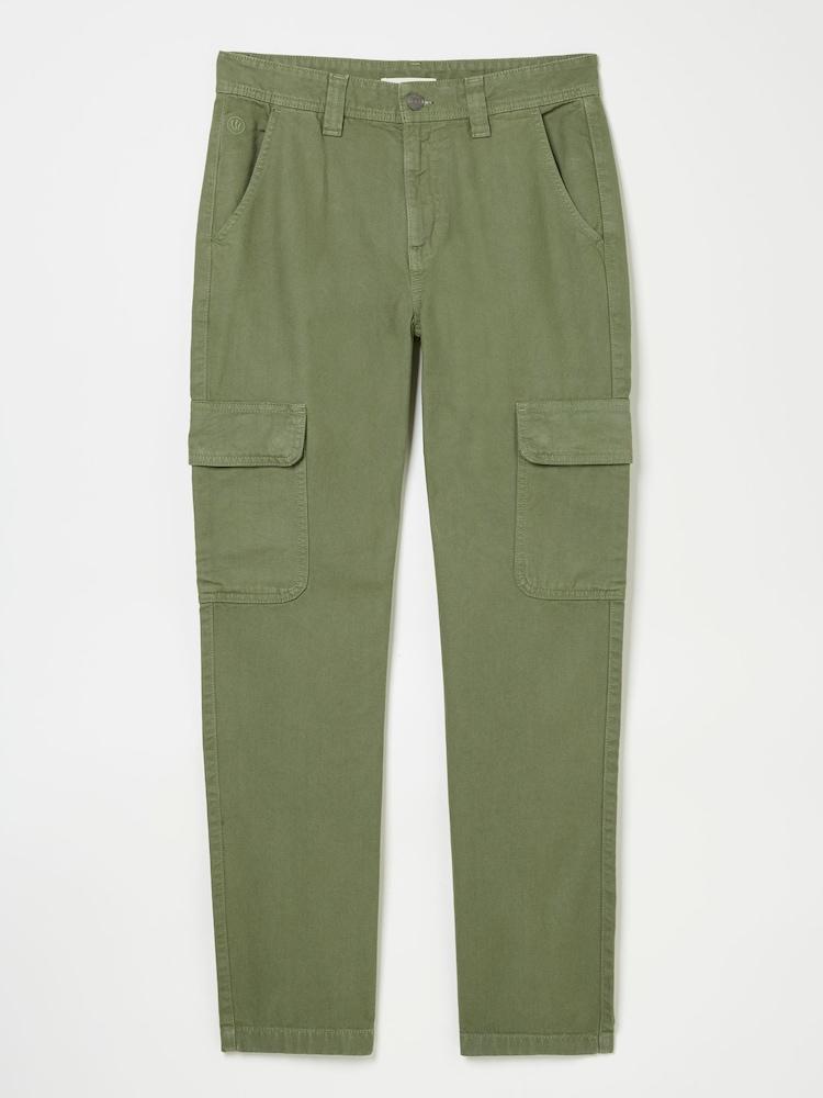 fat face Wardly Olive Green Canvas Cargo Trousers