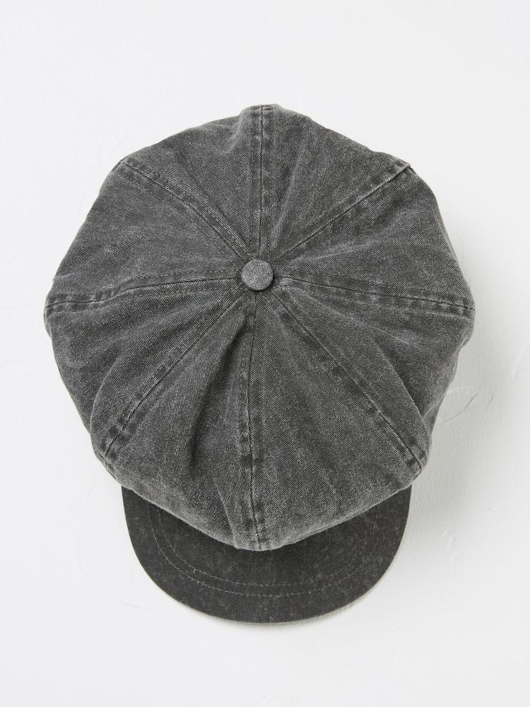 fat face Washed Black Baker Boy Hat