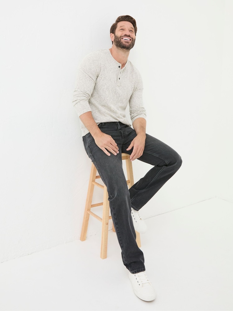 Fat Face Washed Black Straight Fit Jeans