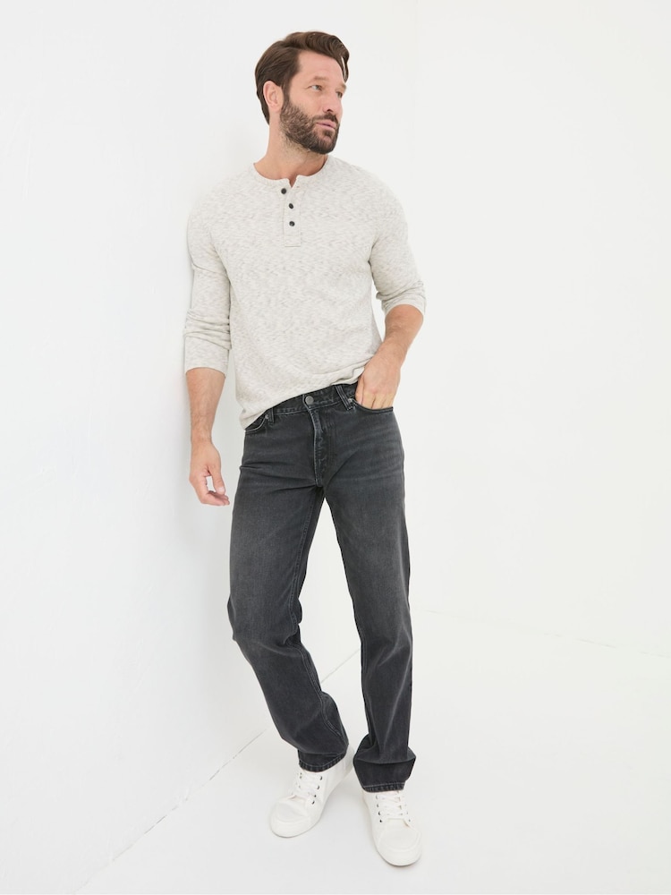 Fat Face Washed Black Straight Fit Jeans