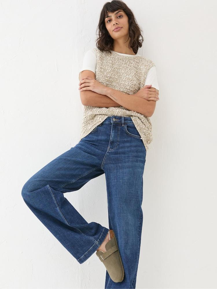 Fat Face Welling Blue Wide Leg Jeans