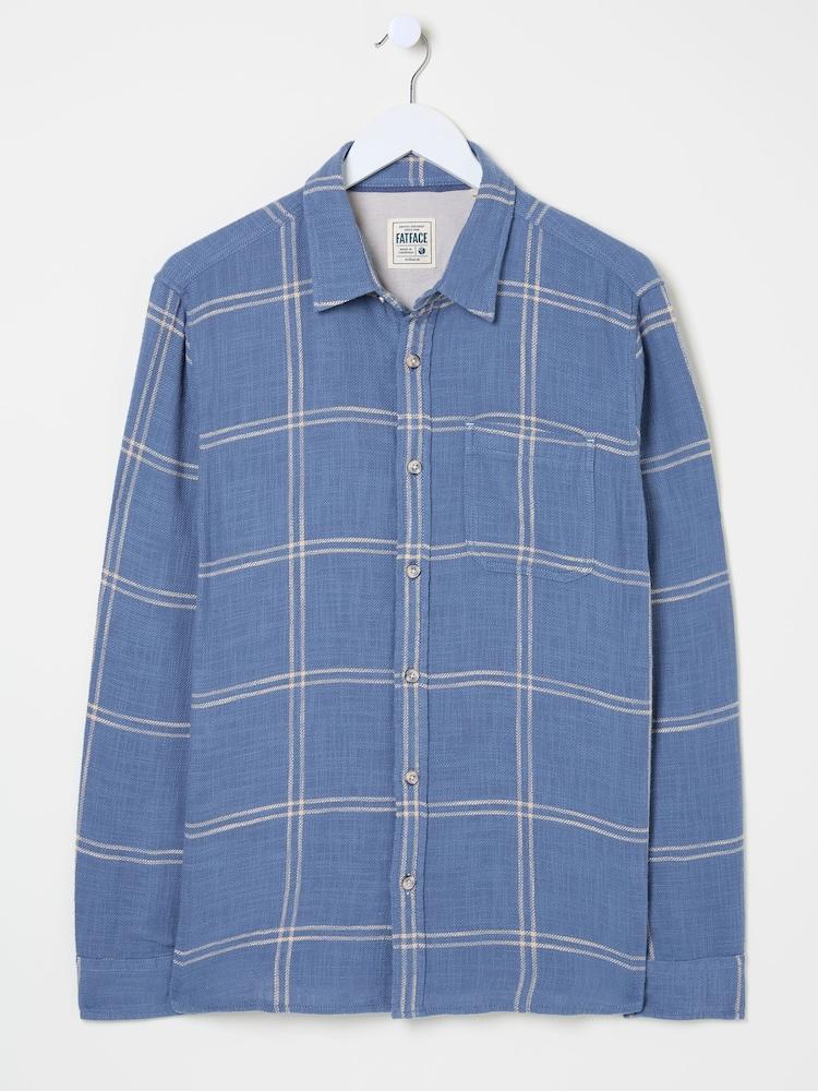 fat face Wells Blue Long Sleeve Check Shirt