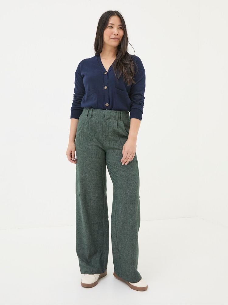Fat Face Wessex Dark Green Wide Leg Trousers