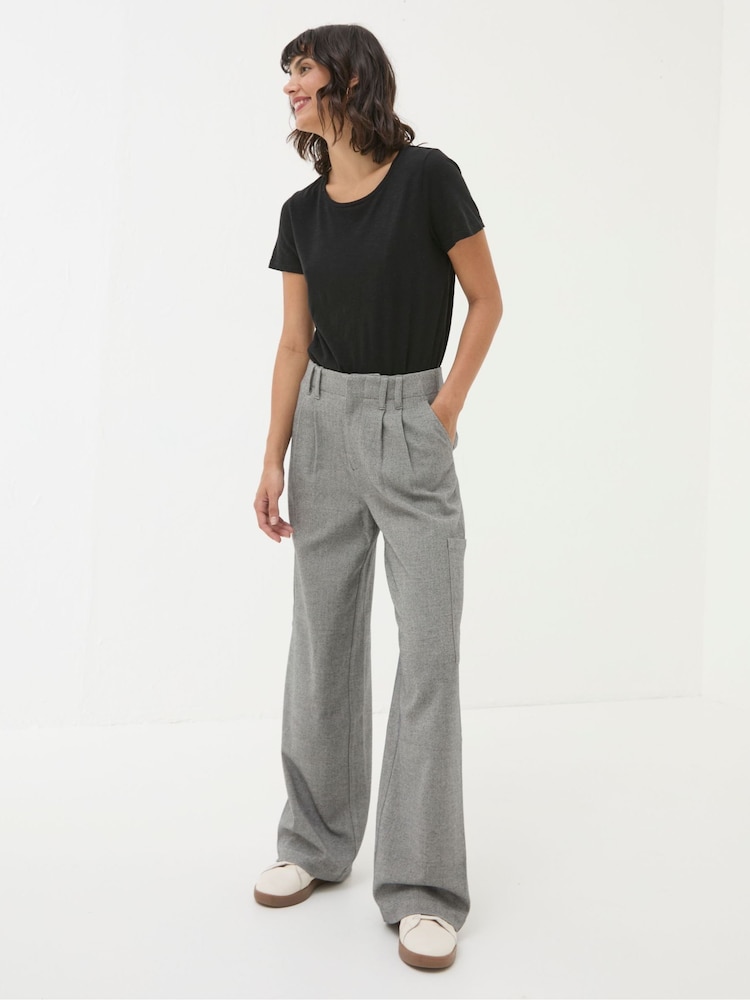 Fat Face Wessex Grey Wide Leg Trousers