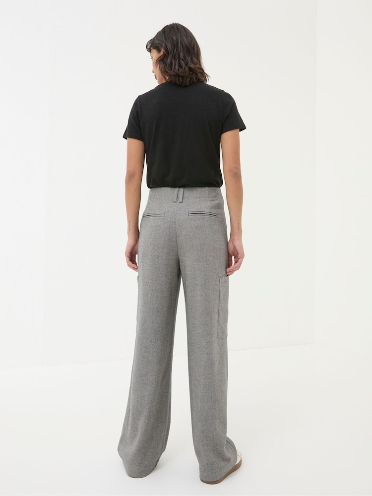 Fat Face Wessex Grey Wide Leg Trousers