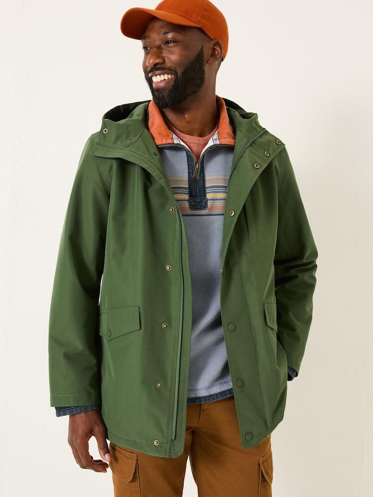 Fat Face Westbay Dark Green Waterproof Raincoat