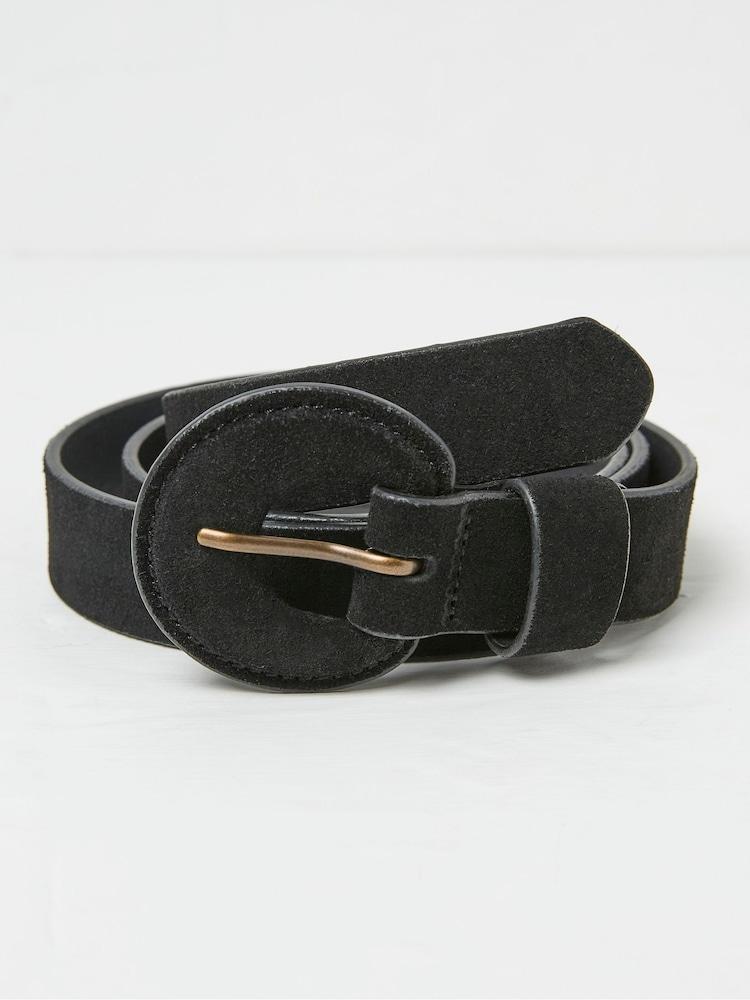Fat Face Western Black Buckle Belt