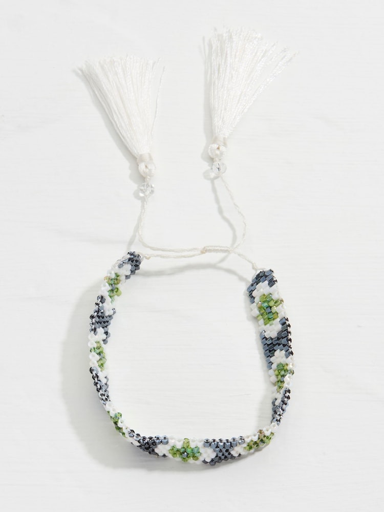 Fat Face White Adjustable Woven Bracelet