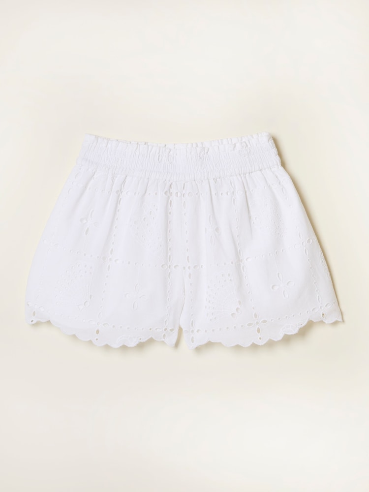 fat face White Beachwear Shell Cutwork Short