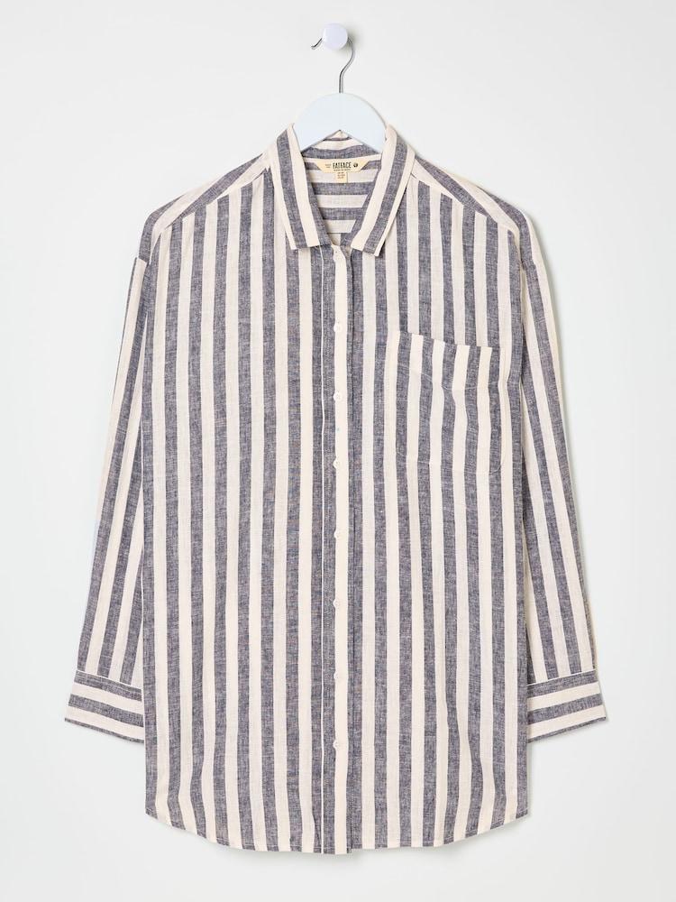 fat face White Beachwear Stripe Longline Shirt