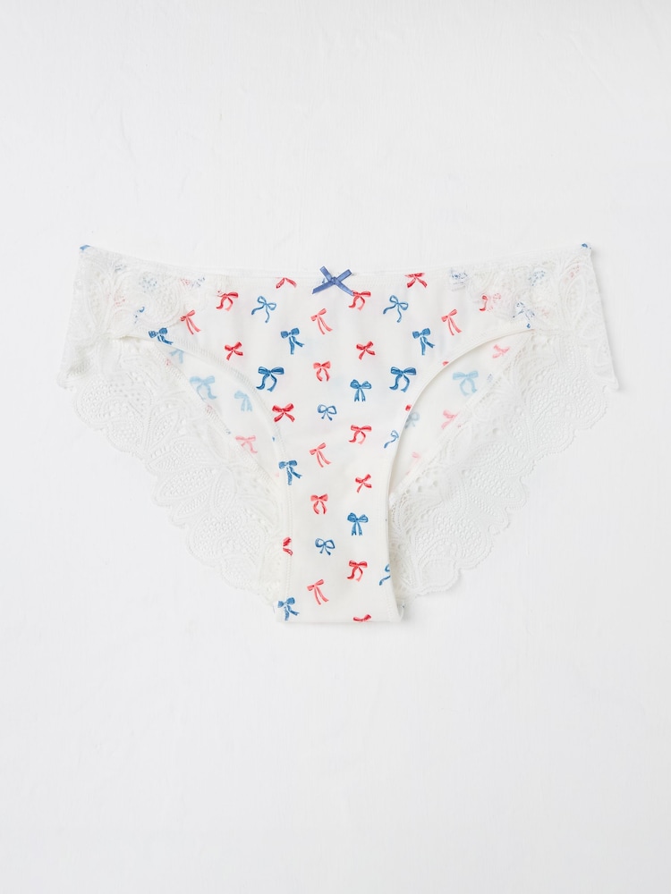 Fat Face White Bow Cheeky Knickers