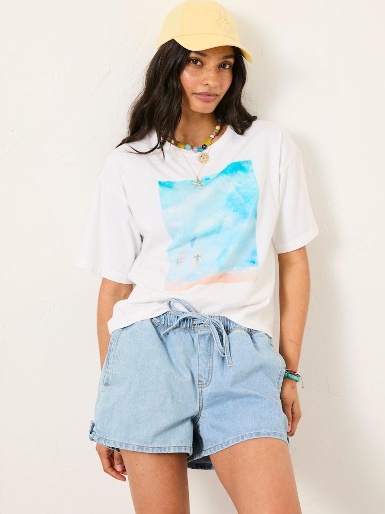 Fat Face White Boxy T-Shirt