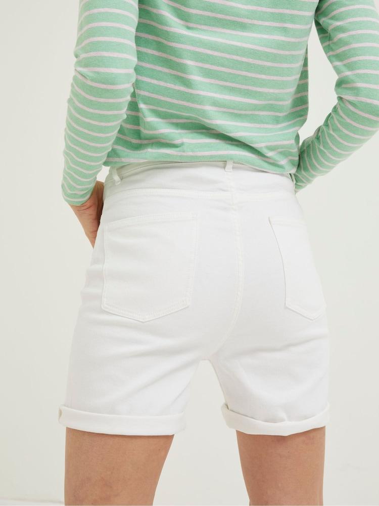 Fat Face White Darley Denim Shorts