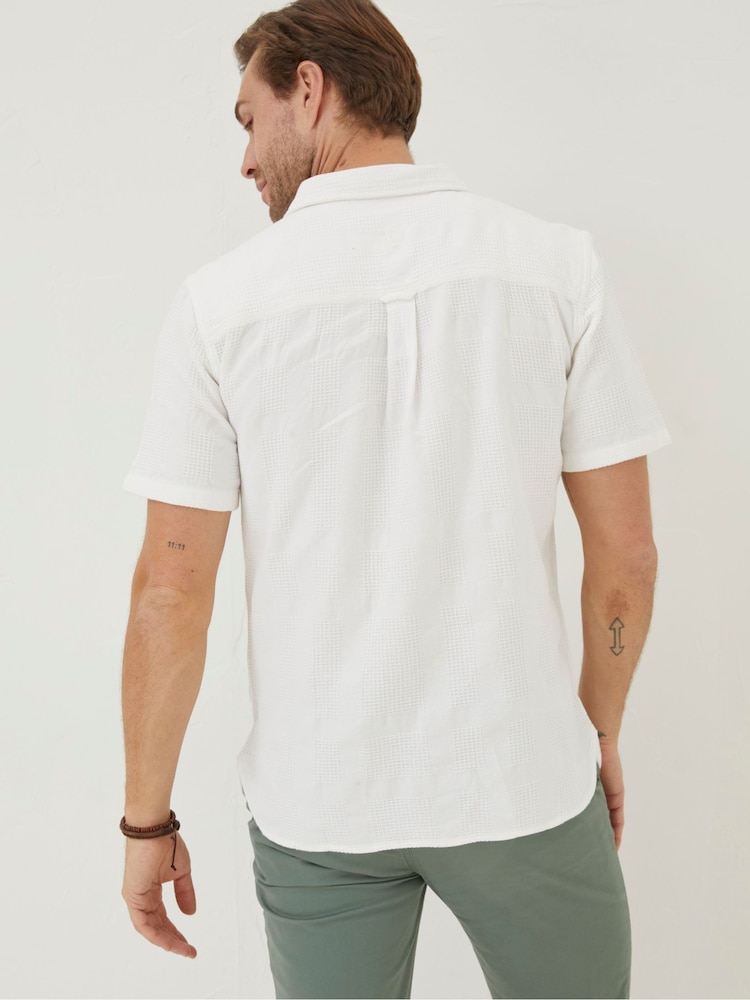 Fat Face White Dimson Textured Shirt