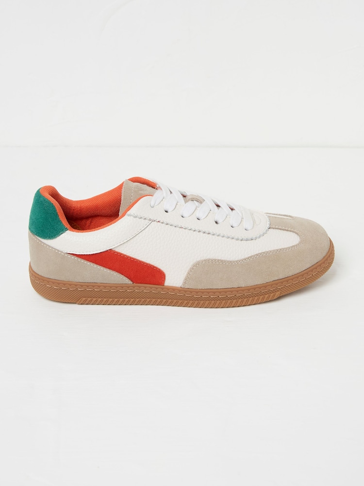 Fat Face White Fia Retro Trainer