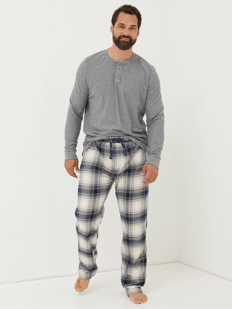 Fat Face White Fife Checked Pyjama Bottoms
