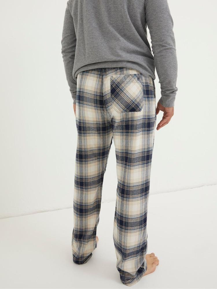 Fat Face White Fife Checked Pyjama Bottoms