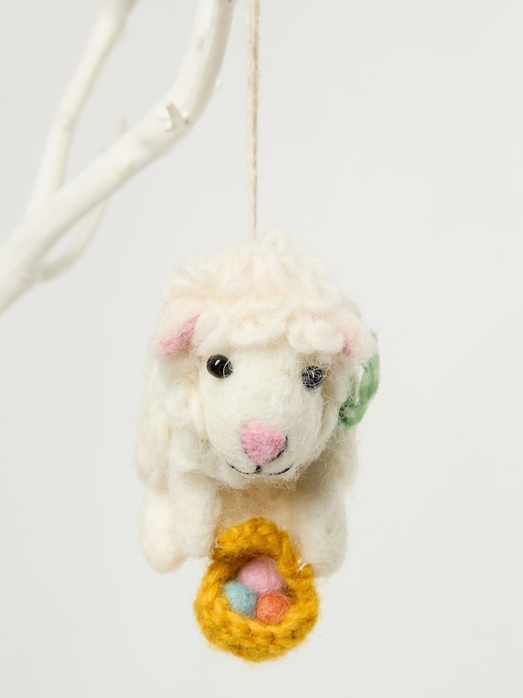 Fat Face White Lamb Decoration