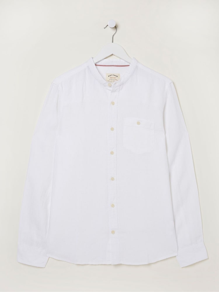 fat face White Linen Grandad Shirt