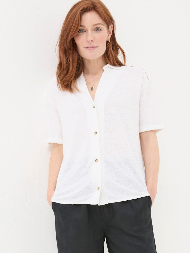 Fat Face White Linen Shirt