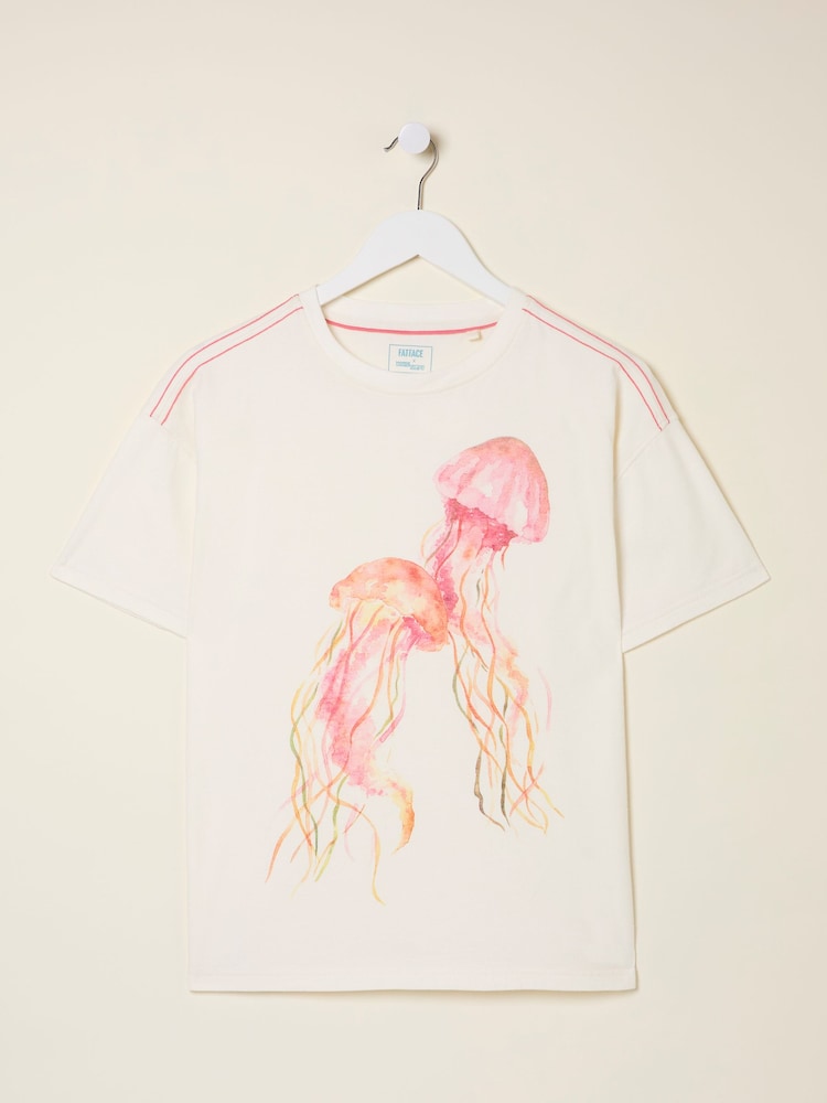 fat face White MCS Jellyfish Graphic T Shirt