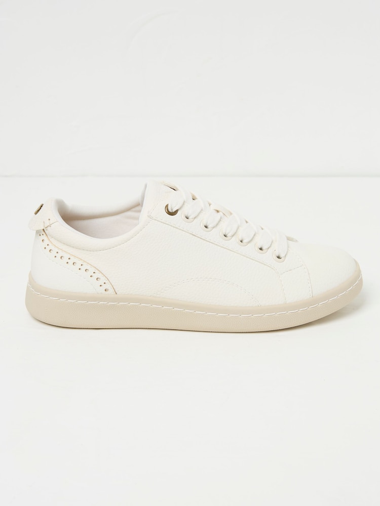 Fat Face White Nora Lace Up Trainer