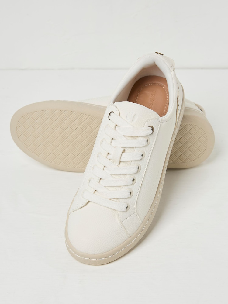 Fat Face White Nora Lace Up Trainer