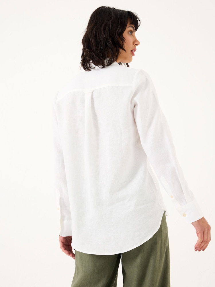 Fat Face White Olivia Linen Shirt