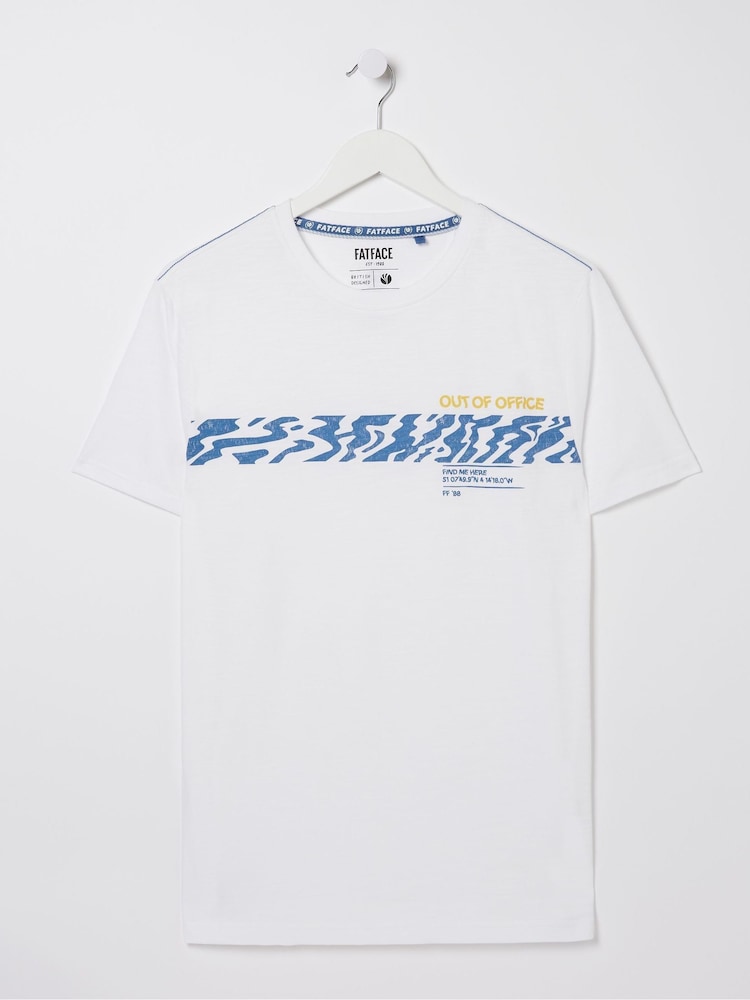 fat face White Out Of Office T-Shirt