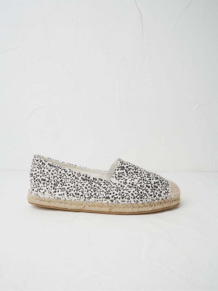 Fat Face White Printed Maggie Espadrilles