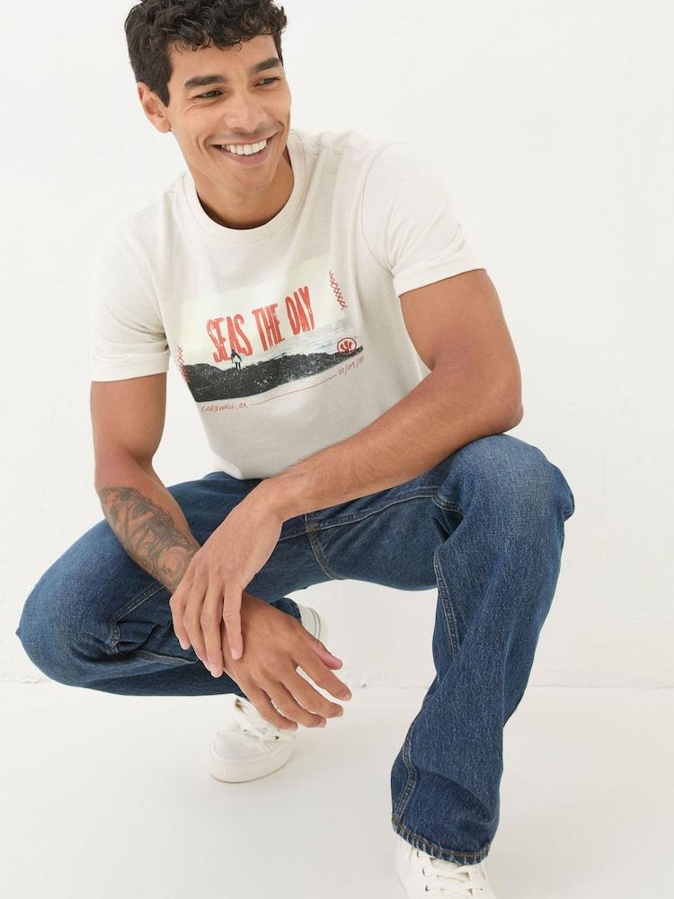 Fat Face White Seas The Day T-Shirt