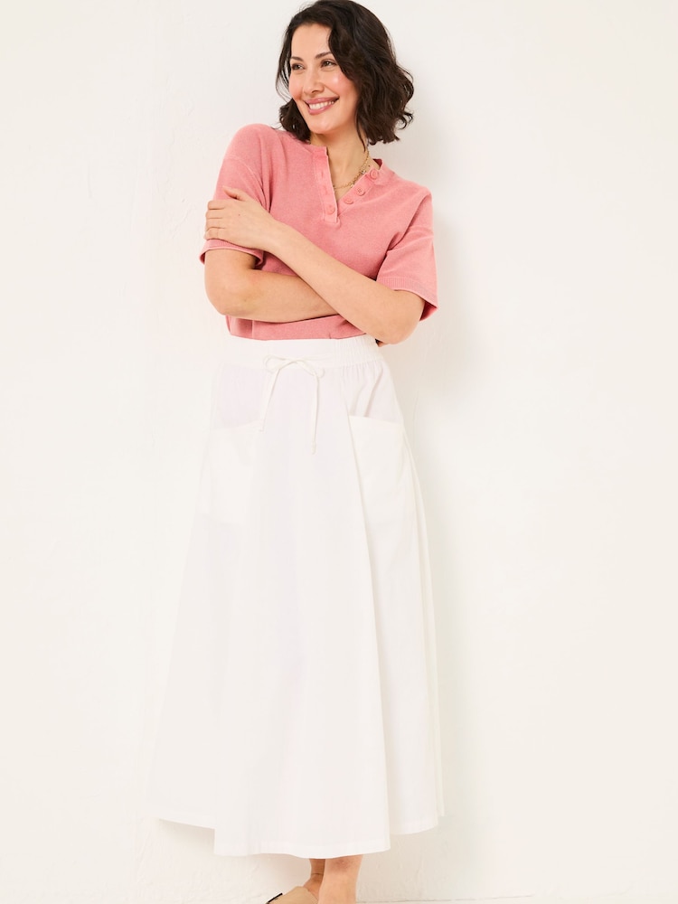 Fat Face White Sulli Poplin Skirt