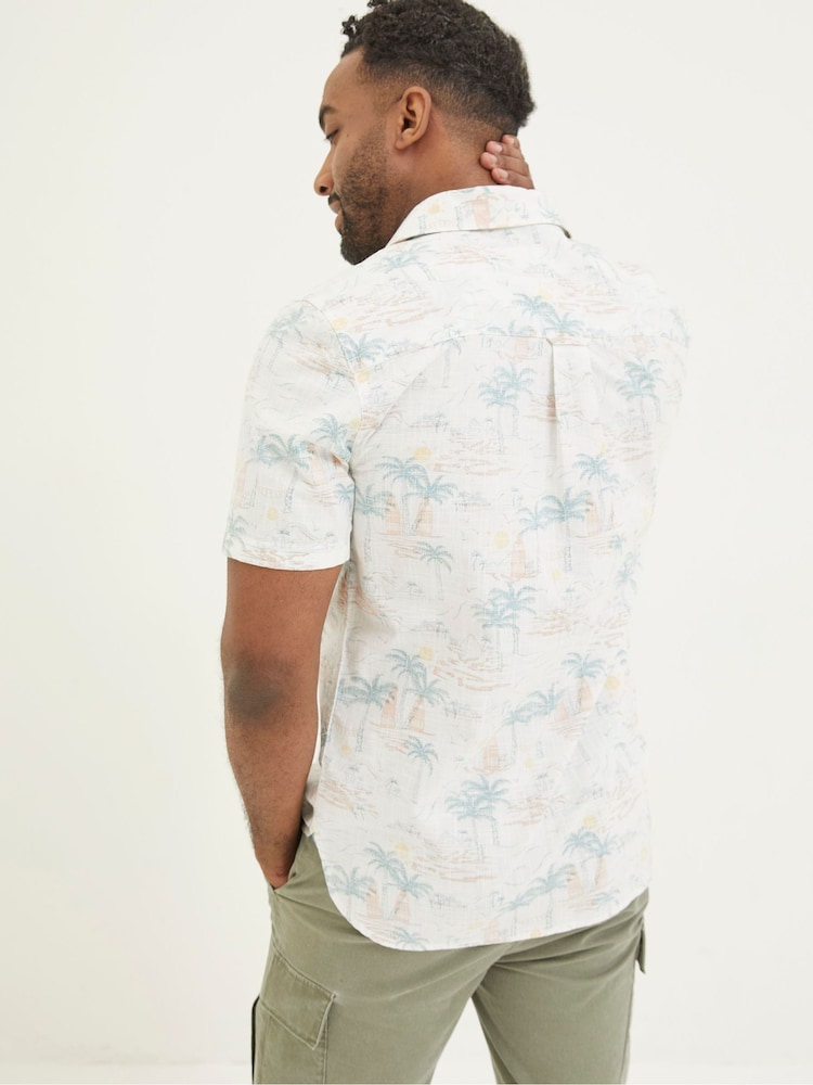 Fat Face White Surf Print Shirt