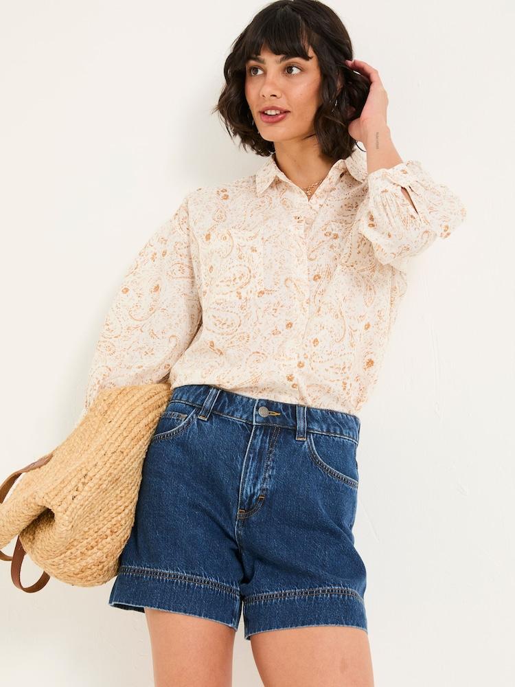 Fat Face Whitney Ivory Paisley Shirt