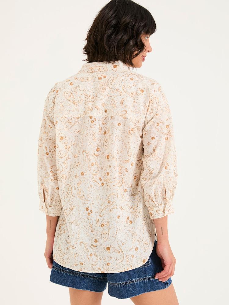 Fat Face Whitney Ivory Paisley Shirt