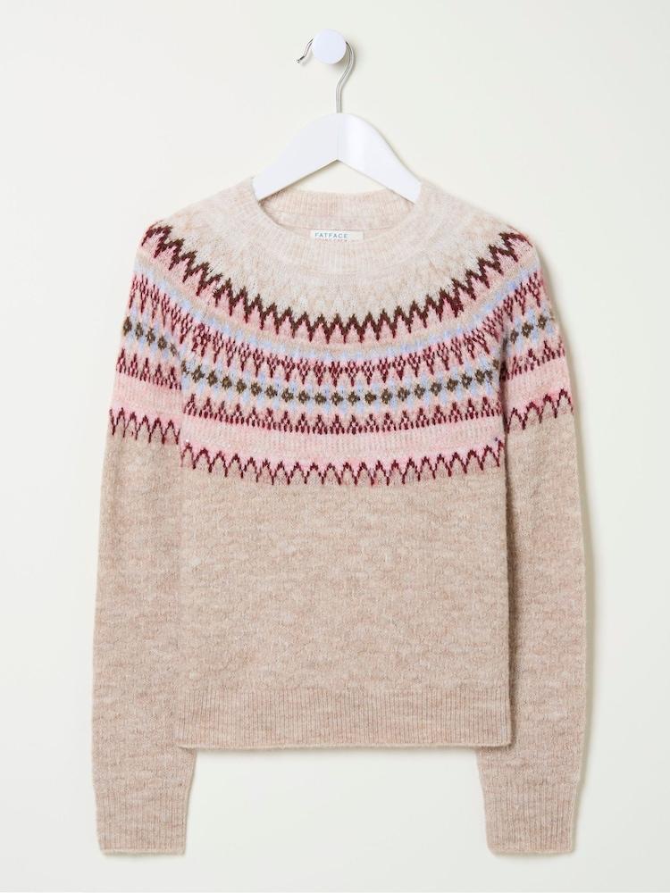 fat face Wild Natural Fairisle Pattern Jumper