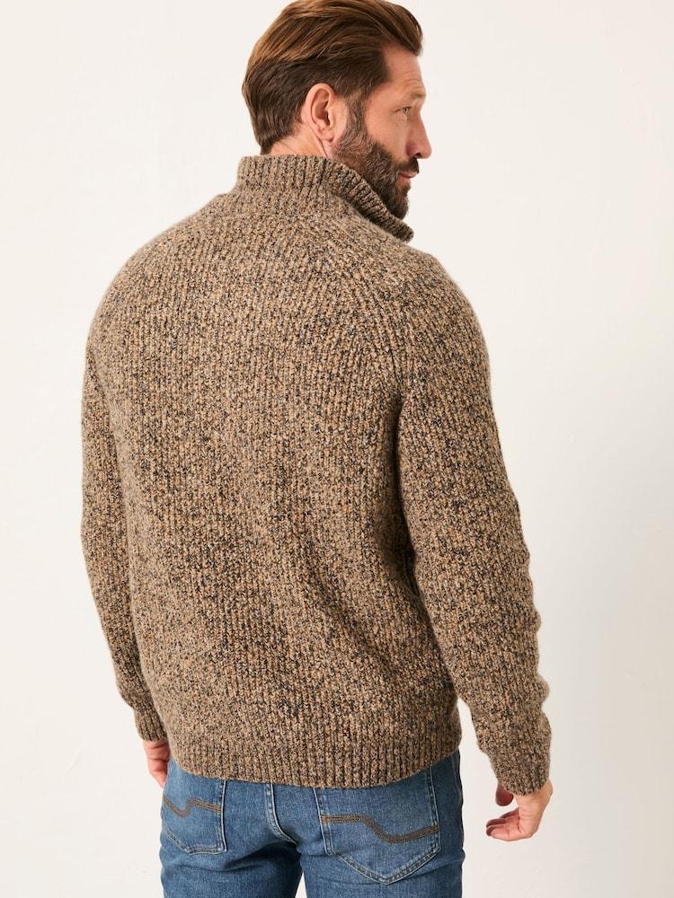 Fat Face Williton Natural Half Neck Knitted Jumper