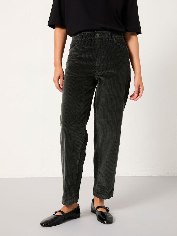 Fat Face Willow Washed Black Cord Tapered Trouser