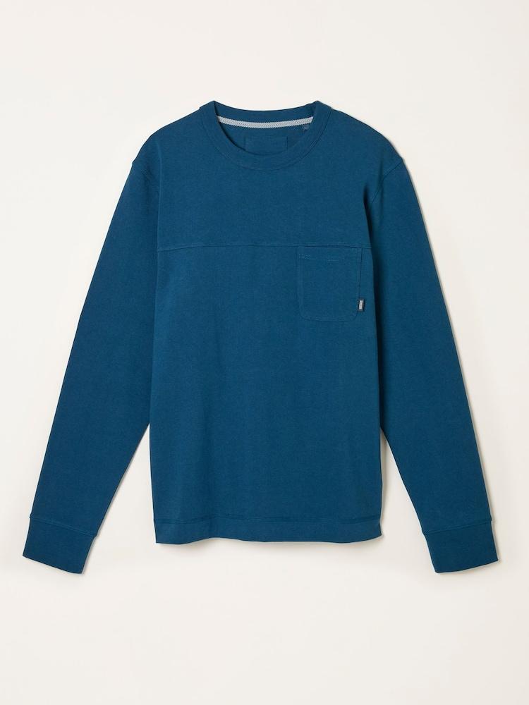 fat face Wilman Dark Teal Blue Crew Sweat