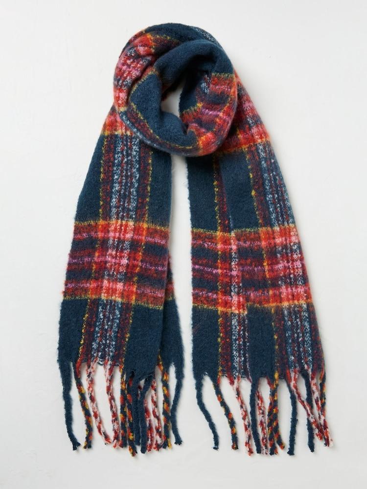 Fat Face Winnie Navy Check Scarf