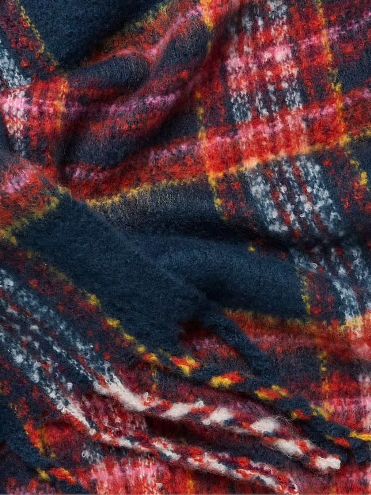 Fat Face Winnie Navy Check Scarf