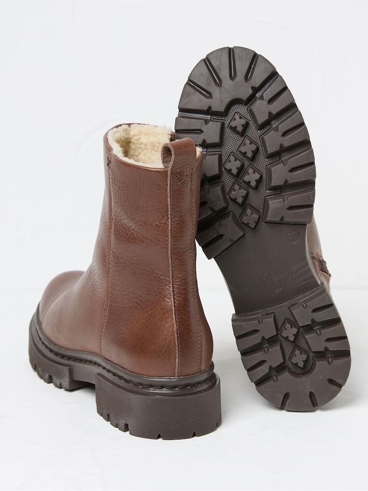 Fat Face Winslie Chocolate Brown Chunky Boots