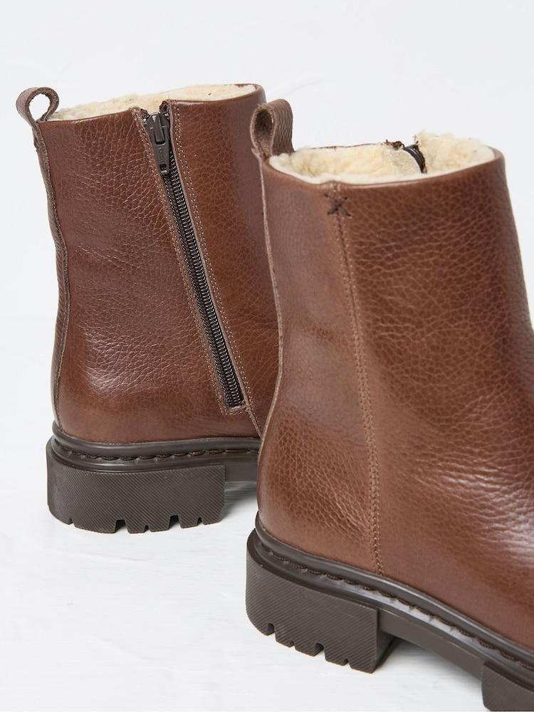 fat face Winslie Chocolate Brown Chunky Boots