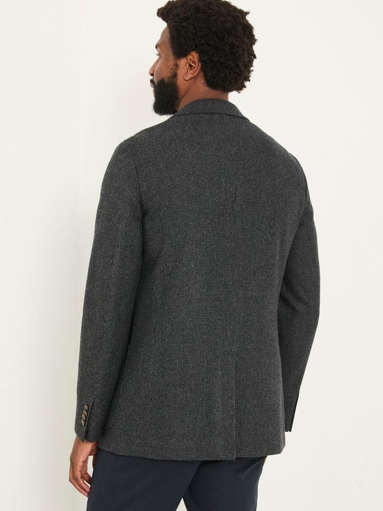 Fat Face Witley Grey Wool Micro Check Blazer