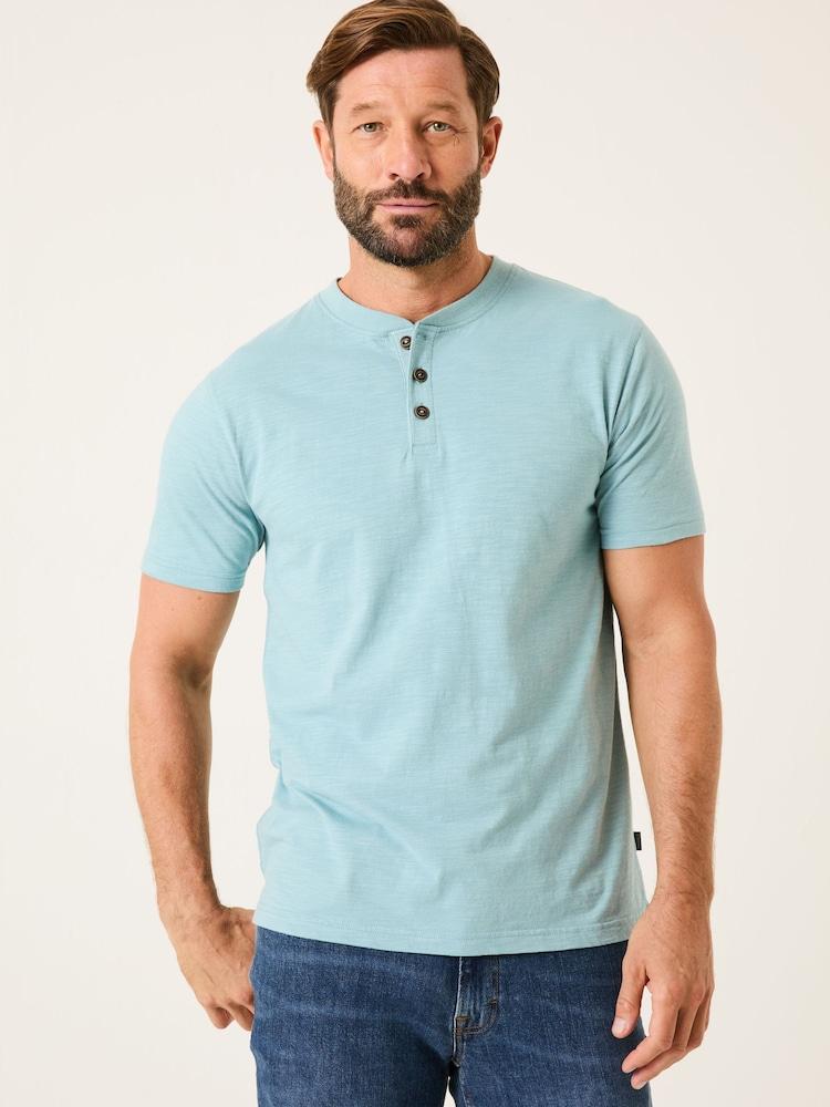 Fat Face Woodside Light Blue Slub Henley T-Shirt