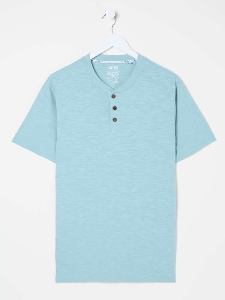 fat face Woodside Light Blue Slub Henley T-Shirt
