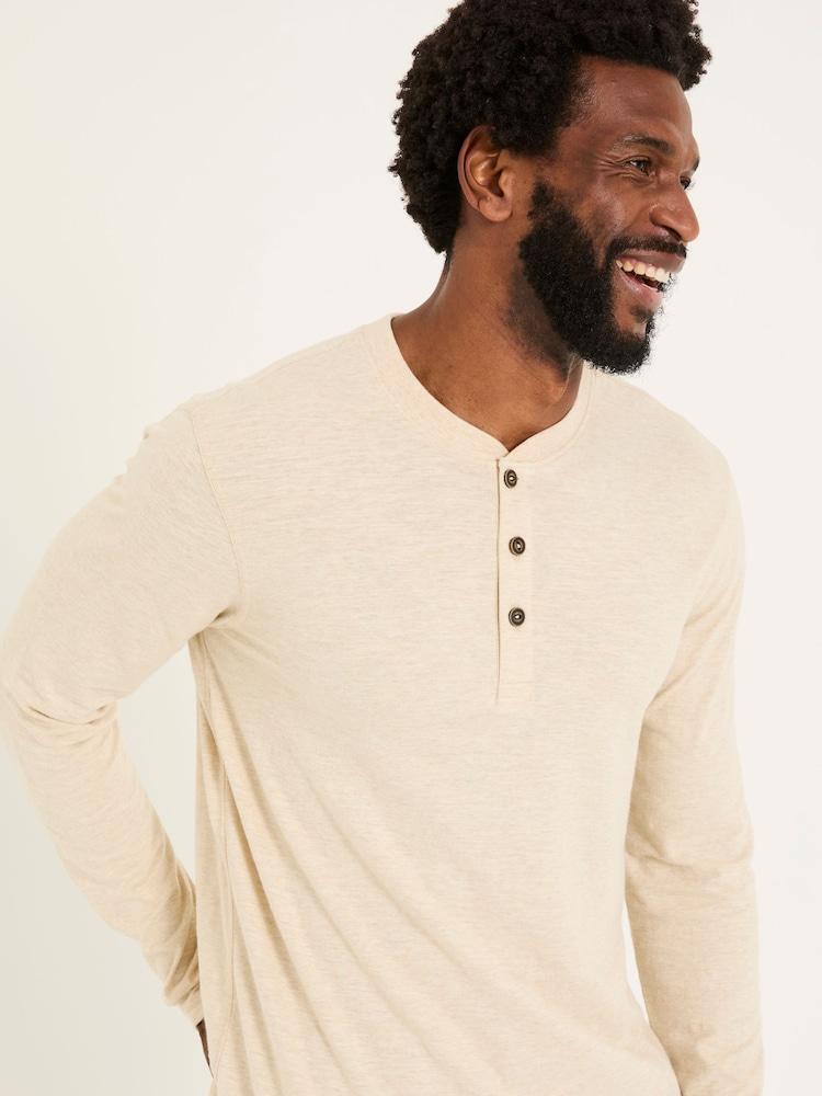 Fat Face Woodside Natural Long Sleeve Slub Henley