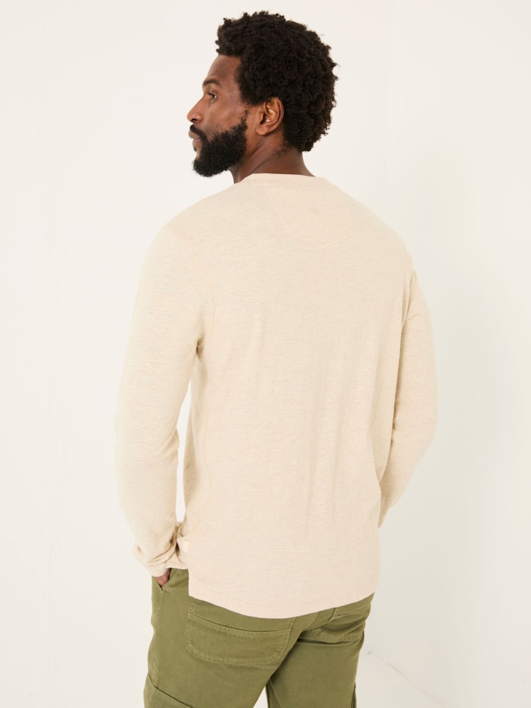 Fat Face Woodside Natural Long Sleeve Slub Henley