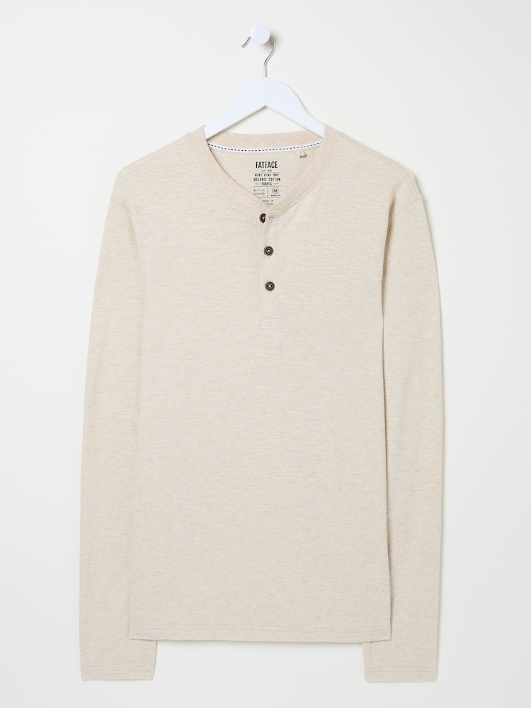 fat face Woodside Natural Long Sleeve Slub Henley